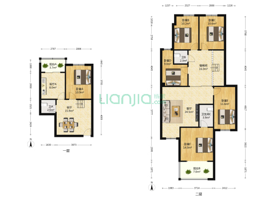 星城名典 6室3厅3卫 169平方