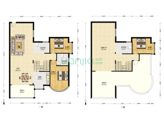 新城•国际 3室2厅3卫 218平方