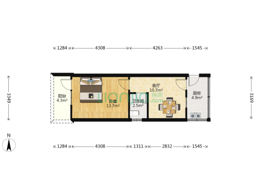 璇子巷 1室1厅1卫 40平方