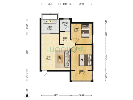 大东新村  2室1厅1卫 65平方