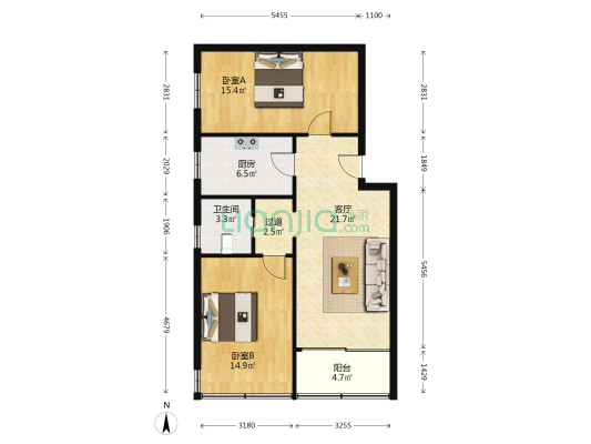 遂安路 2室1厅1卫 79平方