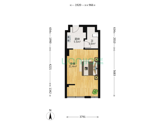 睿谷创新中心 1室0厅1卫 45平方