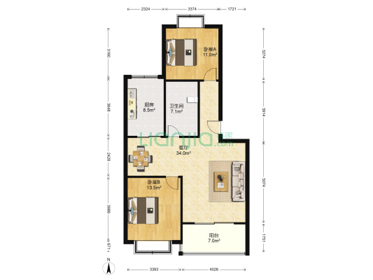 复光苑 2室1厅1卫 101平方