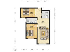 K2狮子城南区 2室2厅 南-涿州K2狮子城南区户型图