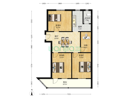 雨花公寓 4室1厅1卫 65平方
