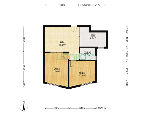 天府清华园二期 2室1厅1卫 73平方