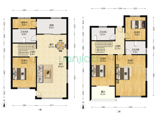 吉溪庄园 4室2厅3卫 190平方
