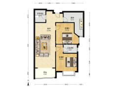 君临天下御景园 2室2厅 南-涿州君临天下御景园户型图