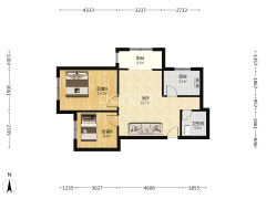 全南两居 户型方正 楼前无遮挡  视野开阔 采光充足-涿州鹏渤印象城牛津花园户型图