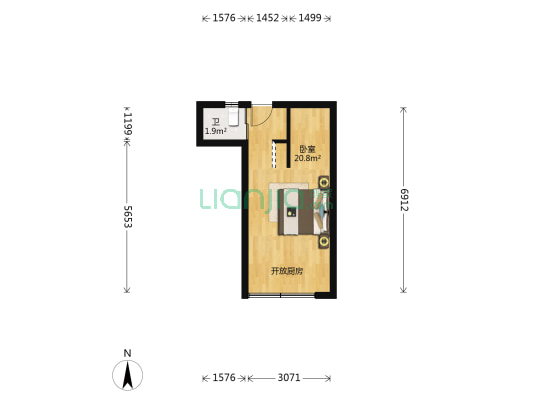昆山小区 1室0厅1卫 28平方
