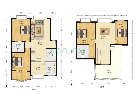 顺德苑 4室2厅3卫 202平方