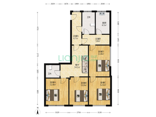 永翔嘉顺中心 4室1厅2卫 143平方