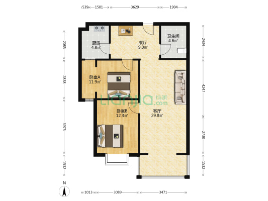 水仙花苑 2室2厅1卫 101平方