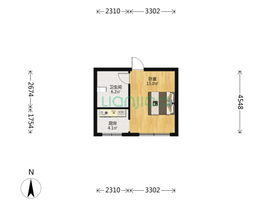 和平壹号 1室0厅1卫 34平方