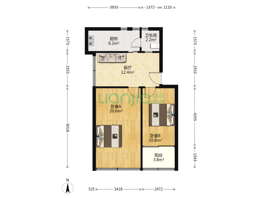 菱池小区 2室1厅1卫 68平方