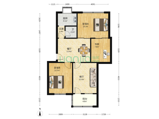 送变电公司石子冲小区 3室2厅1卫 69平方