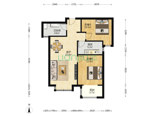 华普园四区 2室1厅1卫 89平方