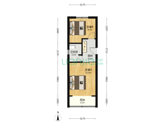 北京东路265-275号 2室0厅1卫 41平方