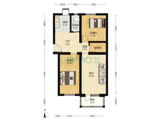 东平街 2室1厅1卫 73平方