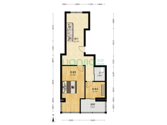 西环城路 2室1厅1卫 69平方