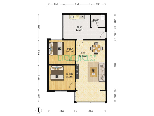 浩源小区 2室1厅1卫 81平方