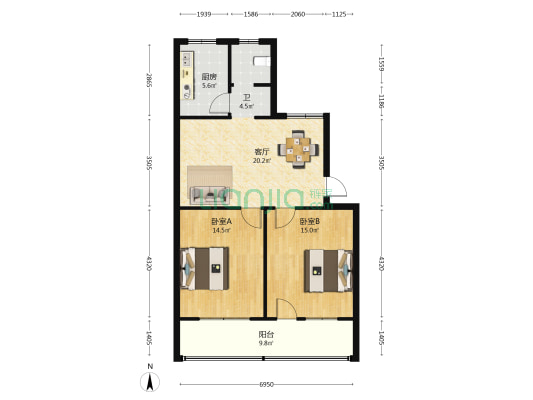 一医院设备科 2室1厅1卫 82平方