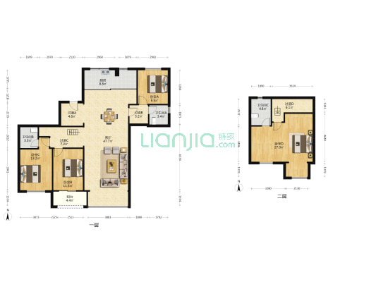 置信金座 4室1厅3卫 170平方