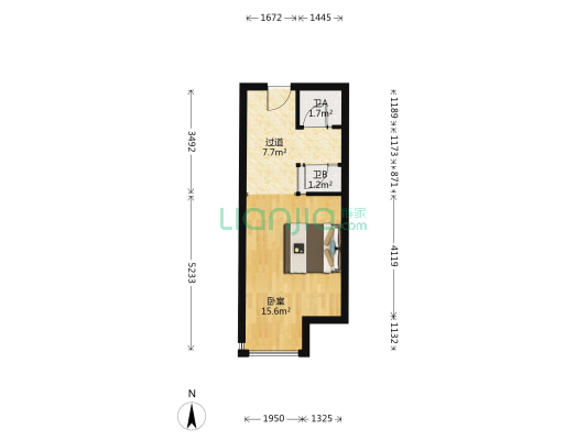 宏汇城 1室0厅2卫 44平方