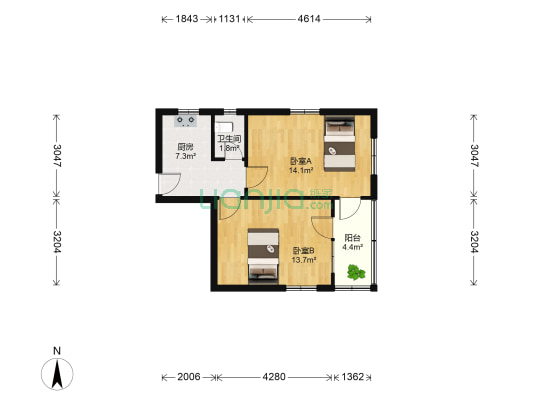 董家新村 2室0厅1卫 51平方