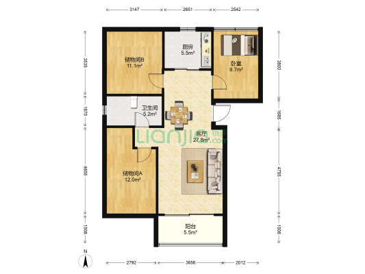 常熟老街三期 1室1厅1卫 105平方