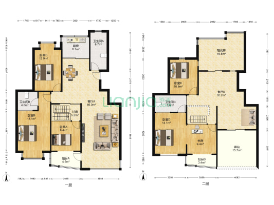 隐秀苑 6室2厅3卫 208平方