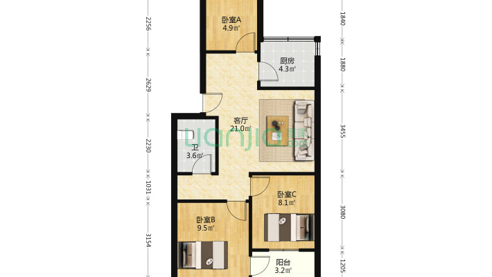 江苏铝厂复兴公寓二手房实景图