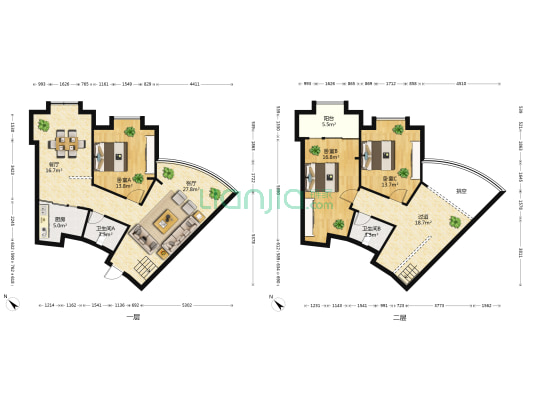 金帝富士商住楼 3室2厅2卫 98平方