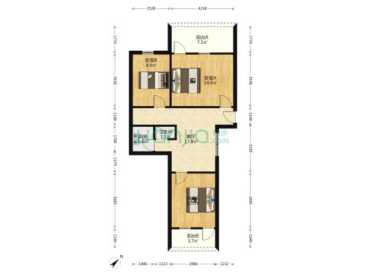 下埔大道北六街六号 3室1厅1卫 76平方