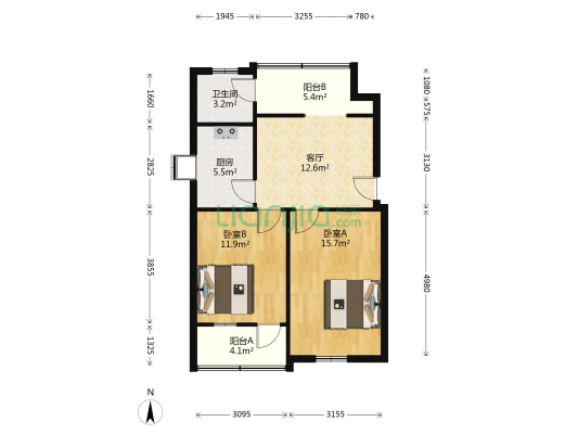 劳保里小区 2室1厅1卫 69平方