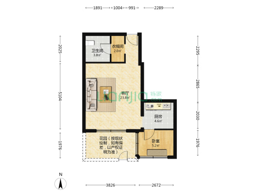 南礼士路三条南里 1室1厅1卫 55平方