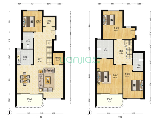 云门天玺 4室1厅3卫 249平方
