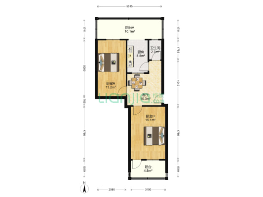 燕子山小区西路6号 2室1厅1卫 72平方
