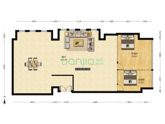 禧瑞都永安国际 2室1厅0卫 188平方