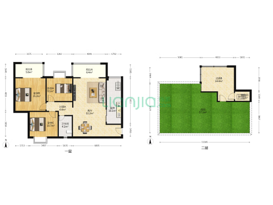 瑞博嘉苑 3室1厅1卫 125平方