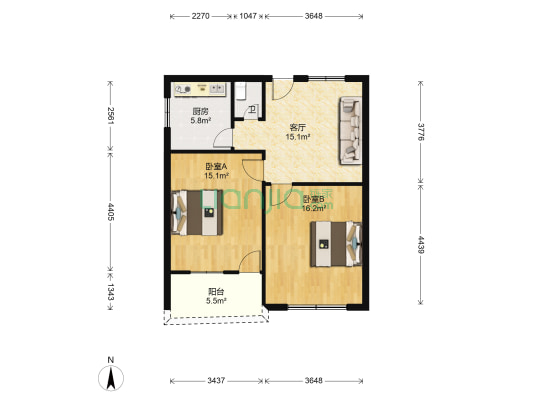 太和里 2室1厅1卫 71平方