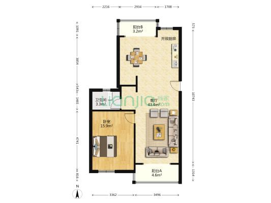 玉水世家 1室1厅1卫 83平方