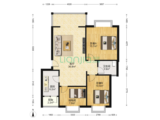 绣水蓝庭 2室1厅1卫 98平方