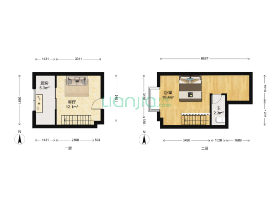 泾渭明珠小区 1室1厅1卫 26平方