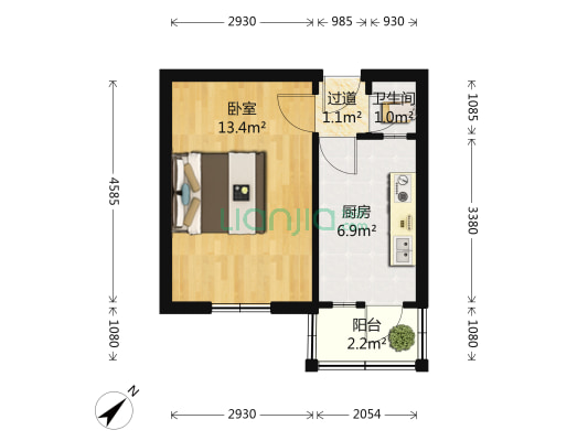 新乐小区 1室0厅1卫 30平方
