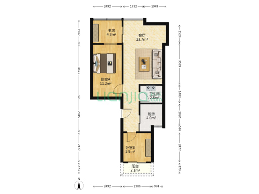 福中福花园一期 3室1厅1卫 60平方