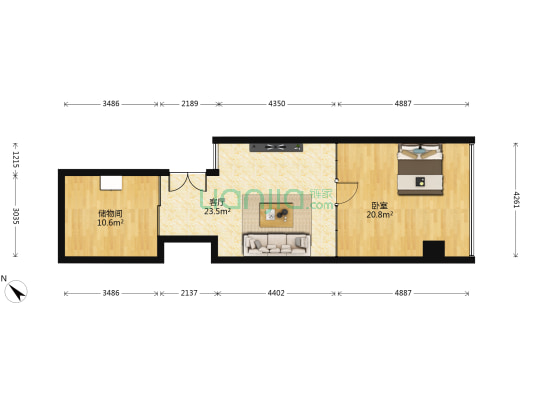江南华府 1室1厅0卫 88平方