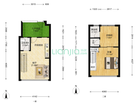 华发新城六期 1室1厅3卫 69平方