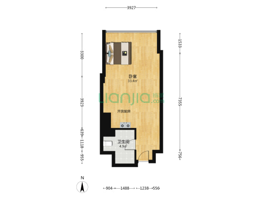 世奥国际中心 1室0厅1卫 65平方