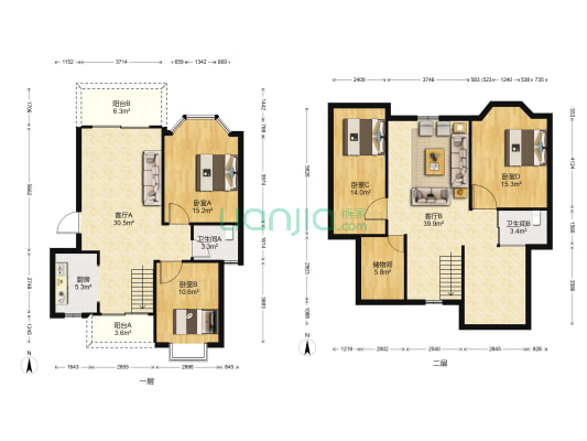 香槟郡 4室2厅2卫 83平方